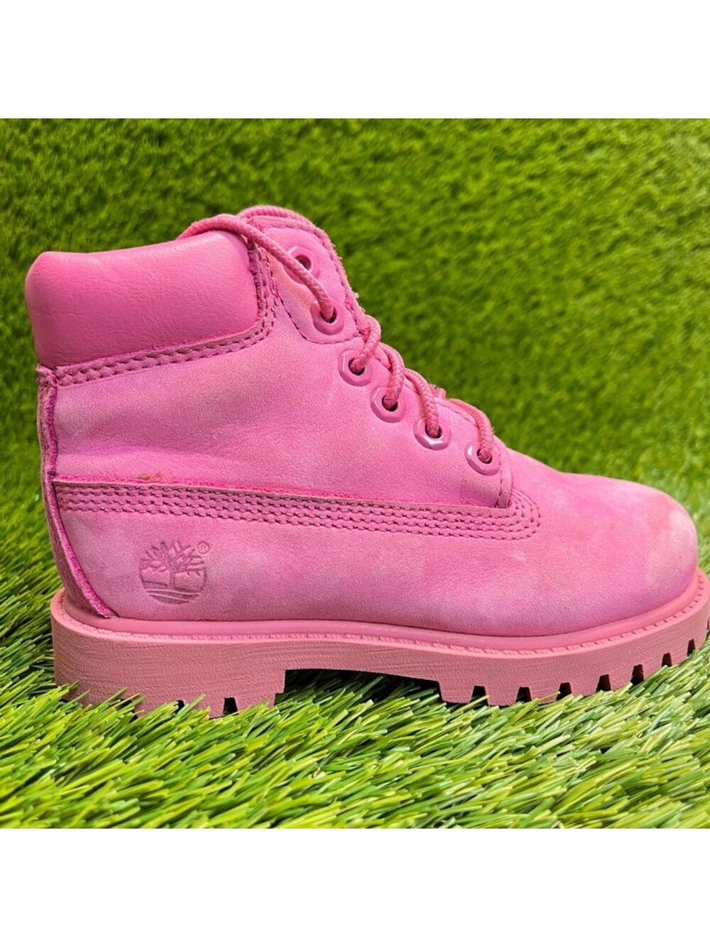 Timberland 6 Inch Premium Girls Size 10C Pink Outdoor Waterproof Nubuck Boots